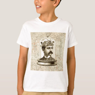Steampunk-klokkenbreinhoofd in pot t-shirt