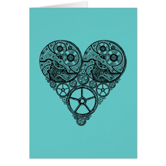 Steampunk-klokwerken en tandwielharthart (Voorkant)