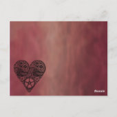 Steampunk-klokwerken en tandwielharthart briefkaart (Achterkant)