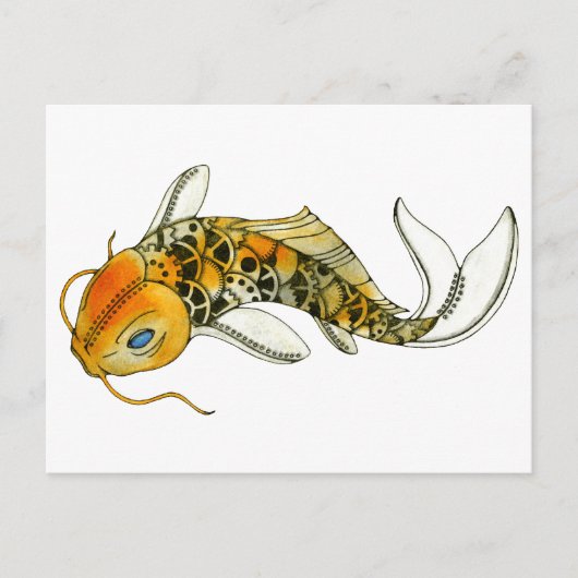 Steampunk Koi Briefkaart (Voorkant)