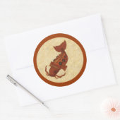 Steampunk Koi Ronde Sticker (Envelop)