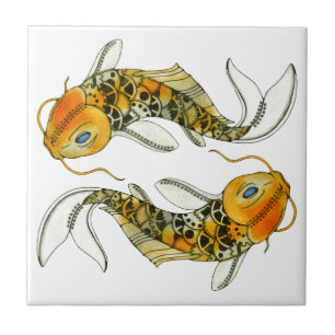 Steampunk Koi Tegeltje