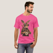 Steampunk Konijn Fantasy Animal Art T-shirt (Voorkant volledig)