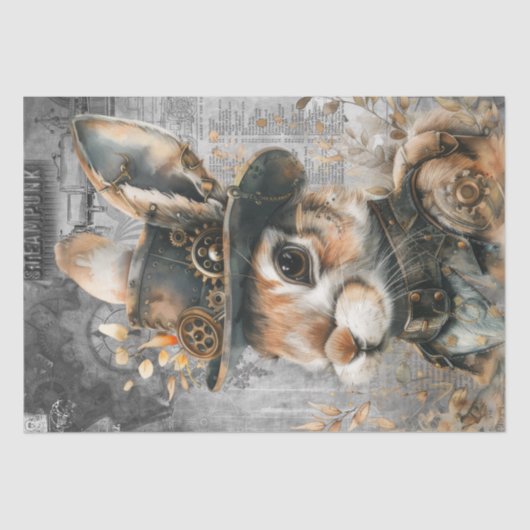Steampunk Konijn Tissuepapier (Voorkant)