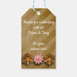 Steampunk Koper & Roze Sjabloon Aangepaste Favorie Cadeaulabel