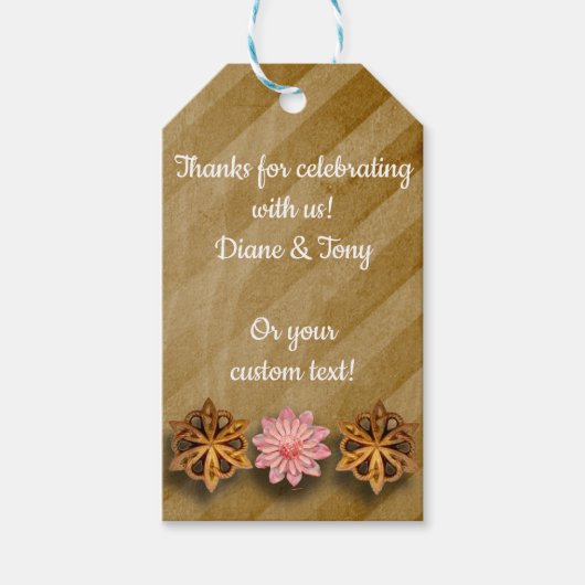 Steampunk Koper & Roze Sjabloon Aangepaste Favorie Cadeaulabel (Voorkant)