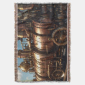 Steampunk koperen stoomtrein deken (Voorkant Verticaal)