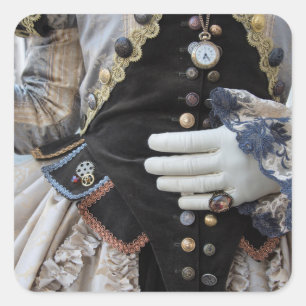 Steampunk korset, Carnaval, Venetië Vierkante Sticker