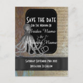 Steampunk kraken fantasie save the date aankondigingskaart (Voorkant)
