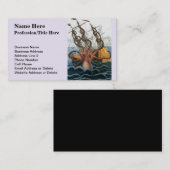 Steampunk Kraken Giant Octopus Nautical Visitekaartje (Voorkant / Achterkant)