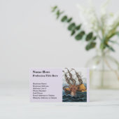 Steampunk Kraken Giant Octopus Nautical Visitekaartje (Staand voorkant)