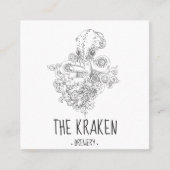 Steampunk Kraken Square Visitekaartje (Voorkant)