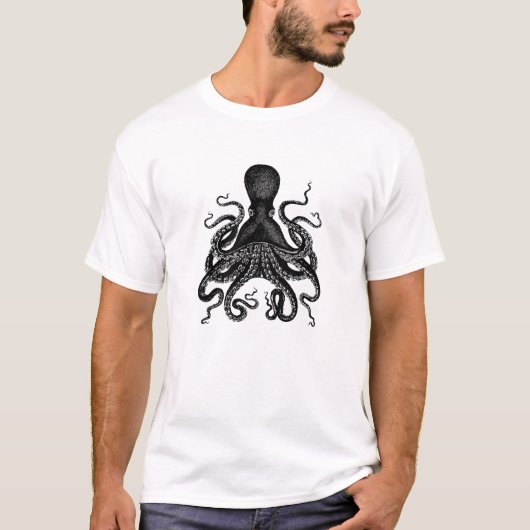 Steampunk Kraken Victoriaans Octopus Cthulu-shirt T-shirt (Voorkant)