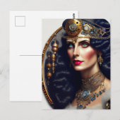 Steampunk krijger prinses briefkaart (Voorkant / Achterkant)