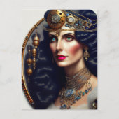 Steampunk krijger prinses briefkaart (Voorkant)