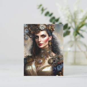 Steampunk krijger prinses briefkaart