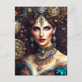 Steampunk krijger prinses briefkaart (Voorkant)