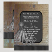 Steampunk krijtbord  stijl bruiloft kaart (Voorkant / Achterkant)