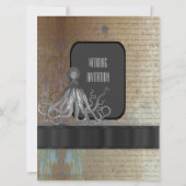 Steampunk krijtbord  stijl bruiloft kaart (Achterkant)