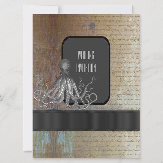 Steampunk krijtbord  stijl bruiloft kaart (Achterkant)