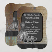 Steampunk-krijtbord, -stijlbruiloft kaart (Voorkant / Achterkant)