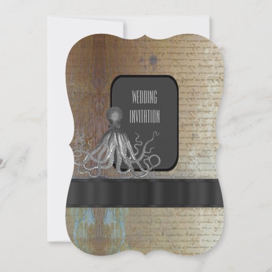 Steampunk-krijtbord, -stijlbruiloft kaart (Achterkant)