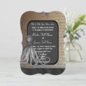 Steampunk-krijtbord, -stijlbruiloft kaart (Staand voorkant)