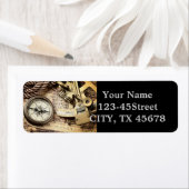 Steampunk kuststrand nautisch antiek kompas etiket (Insitu)