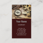 Steampunk kuststrand nautisch antiek kompas visitekaartje (Voorkant)