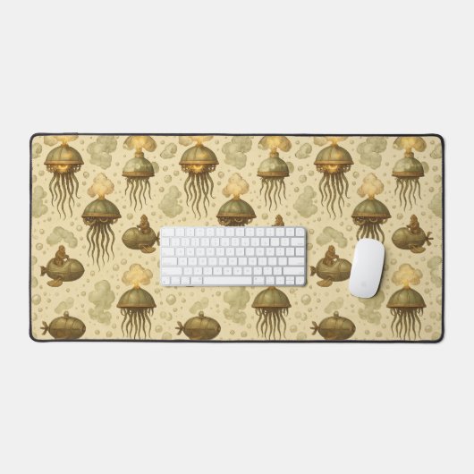 Steampunk kwal-luftschepenvloot bureaumat (Keyboard & Muis)