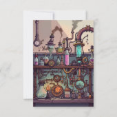 Steampunk Laboratorium Bedankkaart (Voorkant)