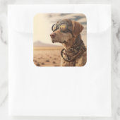 Steampunk Labrador Retriever Dog Vierkante Sticker (Tas)