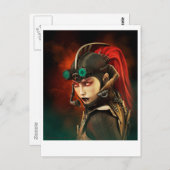Steampunk Lady Briefkaart (Voorkant / Achterkant)