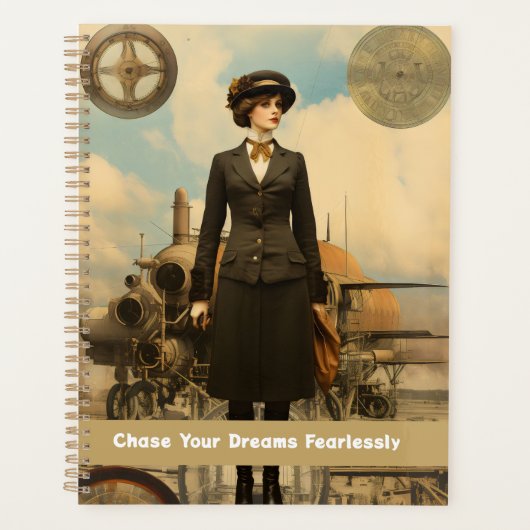 Steampunk Lady Chase Your Dreams zonder angst Planner (Voorkant)