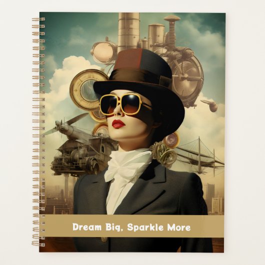 Steampunk Lady Dream Big, Sparkle Meer Planner (Voorkant)