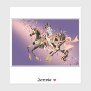 Steampunk Lady en mechanische paarden Sticker