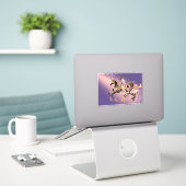 Steampunk Lady en mechanische paarden Sticker (Laptop op bureau)