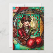 Steampunk Lady-geïnspireerde kerst Kaart (Voorkant)
