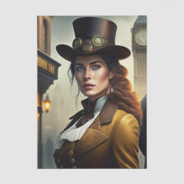 Steampunk Lady in Londen Tissuepapier