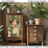 Steampunk Lady in Pet, Ivy & Birds DK3L Decoupage Tissuepapier