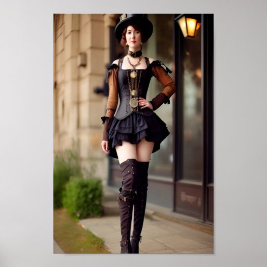 Steampunk Lady Poster (Voorkant)