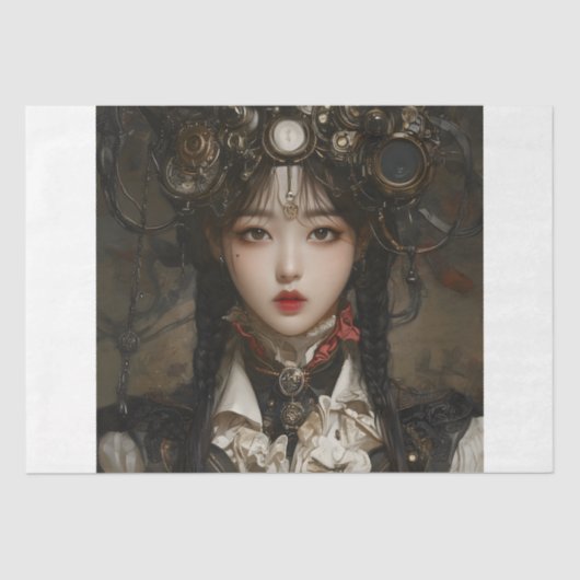 Steampunk Lady Tissuepapier (Voorkant)