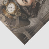 Steampunk Lady, Victoriaans Ephemera, vrouw, Tissuepapier (Detail)