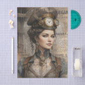 Steampunk Lady, Victoriaans Ephemera, vrouw, Tissuepapier (Craft)