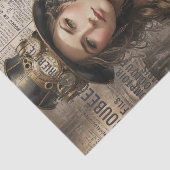 Steampunk Lady, Victoriaans vrouw Ephemera Tissuepapier (Detail)