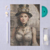Steampunk Lady, Victoriaans vrouw Ephemera Tissuepapier (Craft)