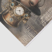 Steampunk Lady, Victoriaans vrouw Ephemera Tissuepapier (Detail)