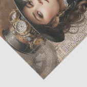 Steampunk Lady, Victoriaans vrouw Ephemera Tissuepapier (Detail)