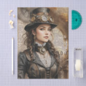 Steampunk Lady, Victoriaans vrouw Ephemera Tissuepapier (Craft)