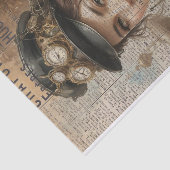 Steampunk Lady, Victoriaans vrouw Ephemera Tissuepapier (Detail)